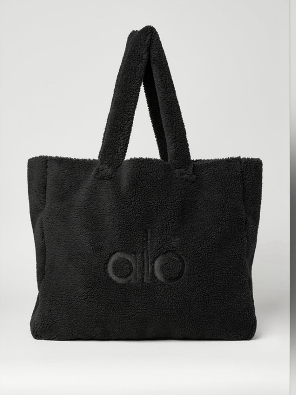 ALO Yoga Black Sherpa Plush Tote